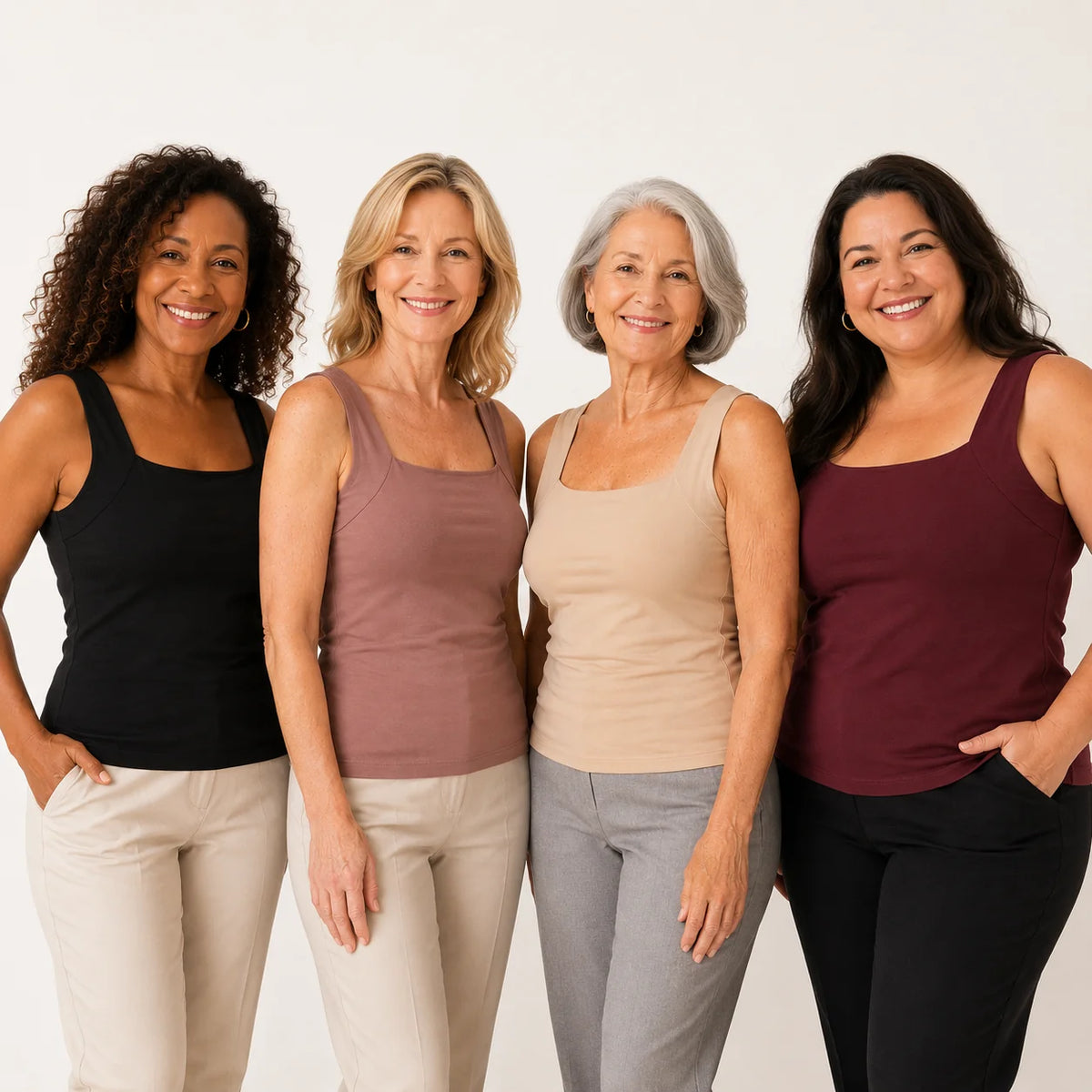 Débardeur avec soutien-gorge intégré blanc, col carré et bretelles larges